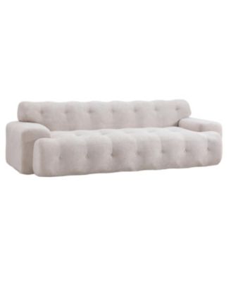88" Cloud 3 Seater Boucle Sofa with Button Tufted Comfy Upholstered Couch, Nomad