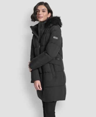 Women's Hooded Zipper Puffer Coat