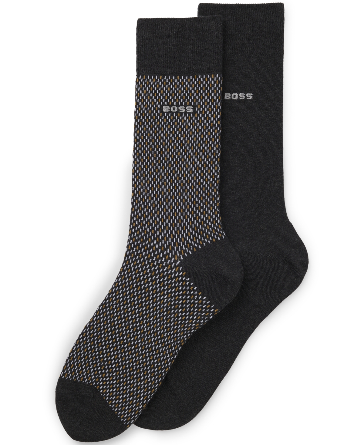 Hugo Boss Men's Mini-Pattern Combed Socks, 2-Pack