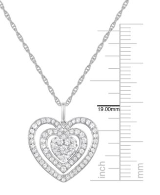 Diamond (1/2 ct. t.w.) Heart Pendant Necklace in 10k White Gold