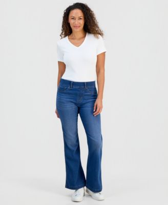 Petite Pull-On Shaping High-Rise Bootcut Jeans