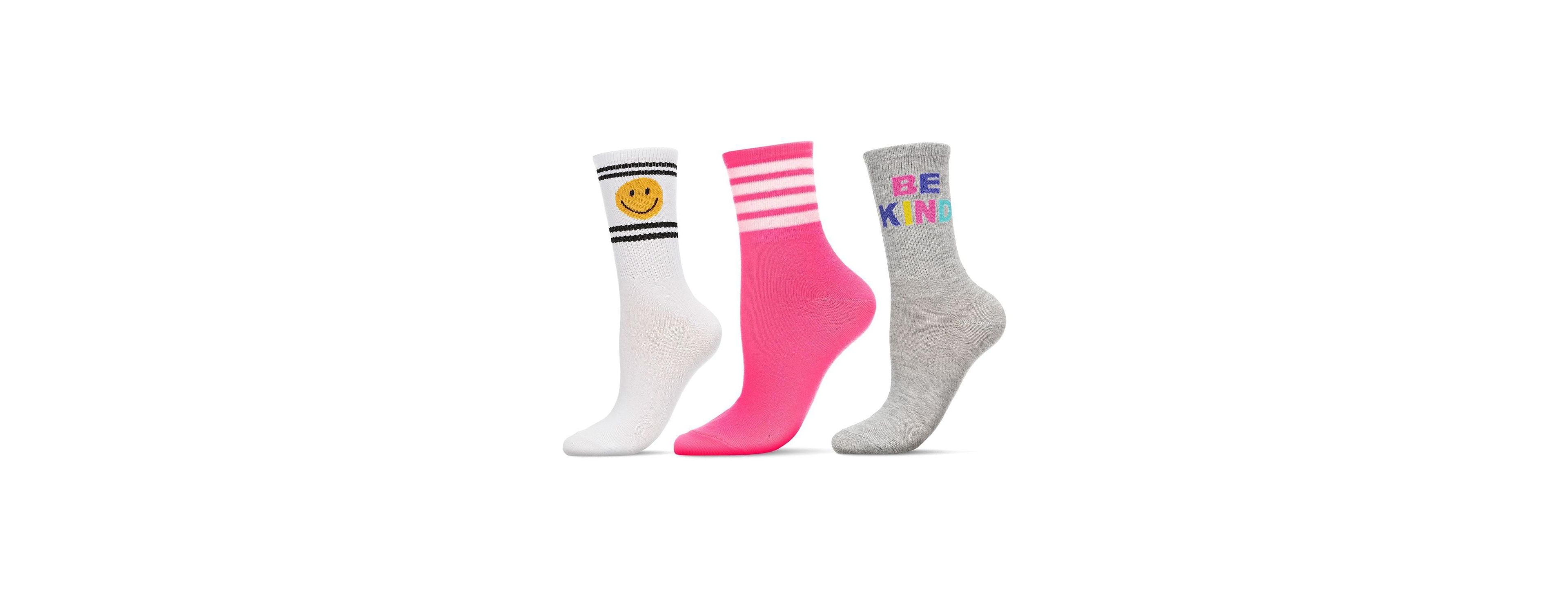 MeMoi Women's 3 Pair Bundle Active Crew Socks