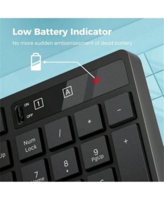 Wireless Keyboard And Mouse Combo - 2.4G Full-Sized Keyboard Mouse, 3 DPI Adjustable Cordless Keyboard And Mouse, Quiet Click Computer Laptop - Black