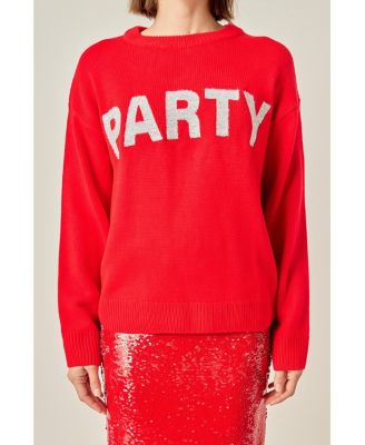Women's Glitter Lettering Sweater