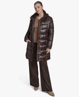 Women's Stand Collar Belted Puffer Coat