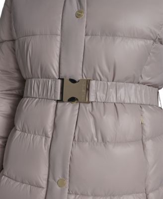 Women's Stand Collar Belted Puffer Coat
