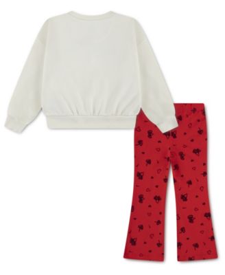Girls' Toddler 2T-4T Crewneck Top and Leggings, 2-Piece Set