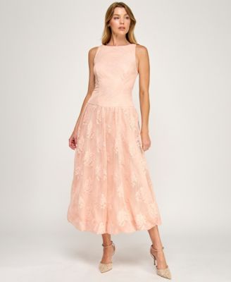 Juniors' Boat Neck Midi Dress