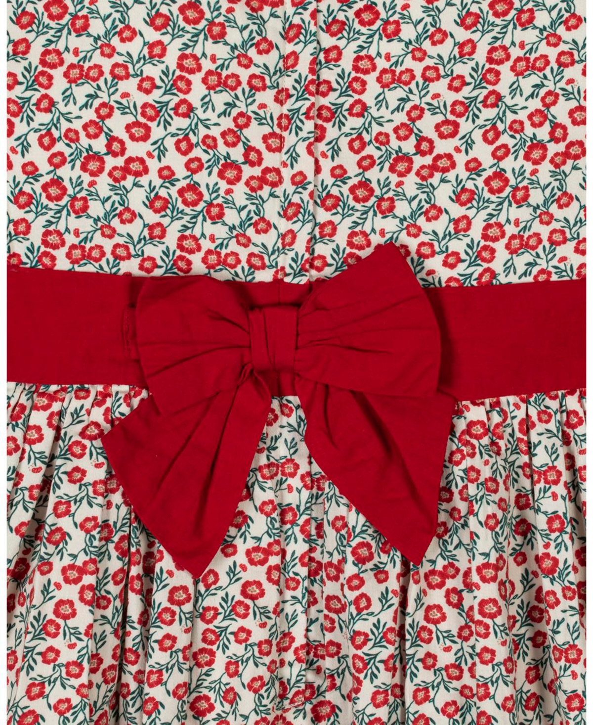 Hope & Henry Baby Girls Organic Puff Sleeve Ruffle Collar Sateen Dress