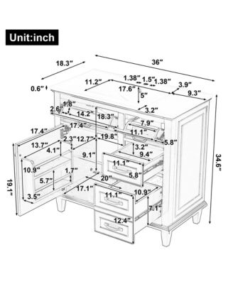 Freestanding Bathroom Vanity with Ceramic Sink Flip Drawers and Adjustable Shelf