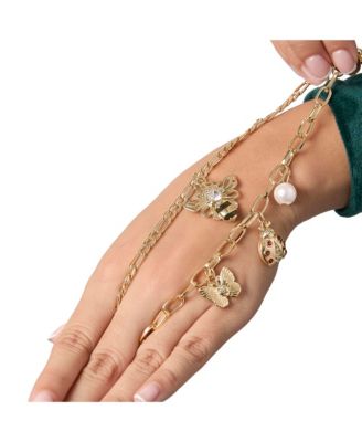 Charm Bracelet Duo - Ladybug & Bee - Gold Tone