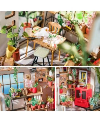 DIY Miniature Wooden Dollhouse Kit with Furniture Model Building Set