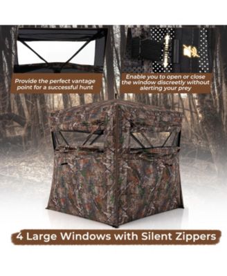 Hunting Blind 360 Degree One-Way See-Through Ground Blind for 2-3 Person