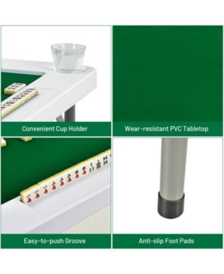 - 4-Player Mahjong Game Table with Iron Frame