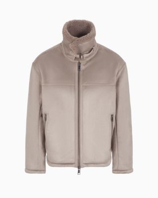 Men's Faux-Leather Sherpa-Lined Jacket