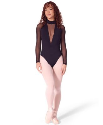Women's Soft Elegance Long Sleeve Mesh Leotard