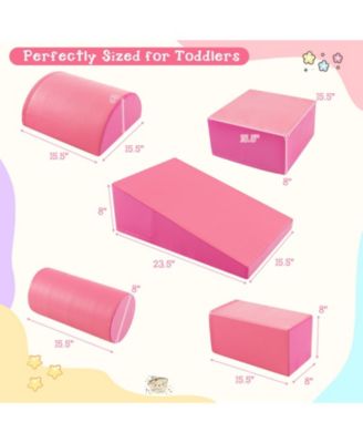 5-Piece Kids Climb and Crawl Activity Playset-Pink