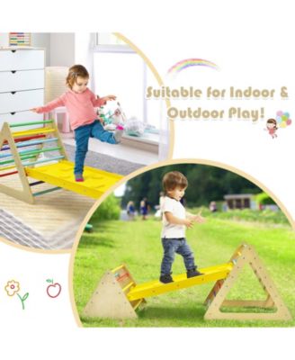 3 in 1 Wooden Set of 2 Triangle Climber with Ramp for Slid