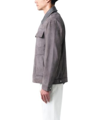 Men's Leather Detail Suede Jacket