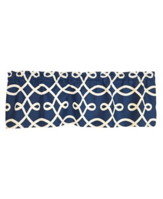 100% Cotton High Quality Oblique Tailored Window Valance with 1.5" Rod Pocket 50" W X 12" L Navy