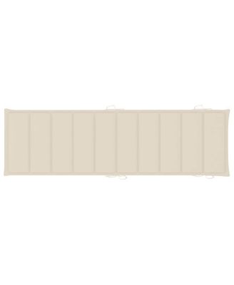 Sun Lounger Cream Solid Acacia Wood Adult Foldable