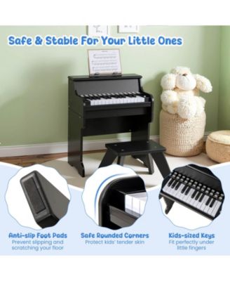 25 Keys Digital Piano with Music Stand Stool Lighted Keys Teaching Mode for 3+ Kids
