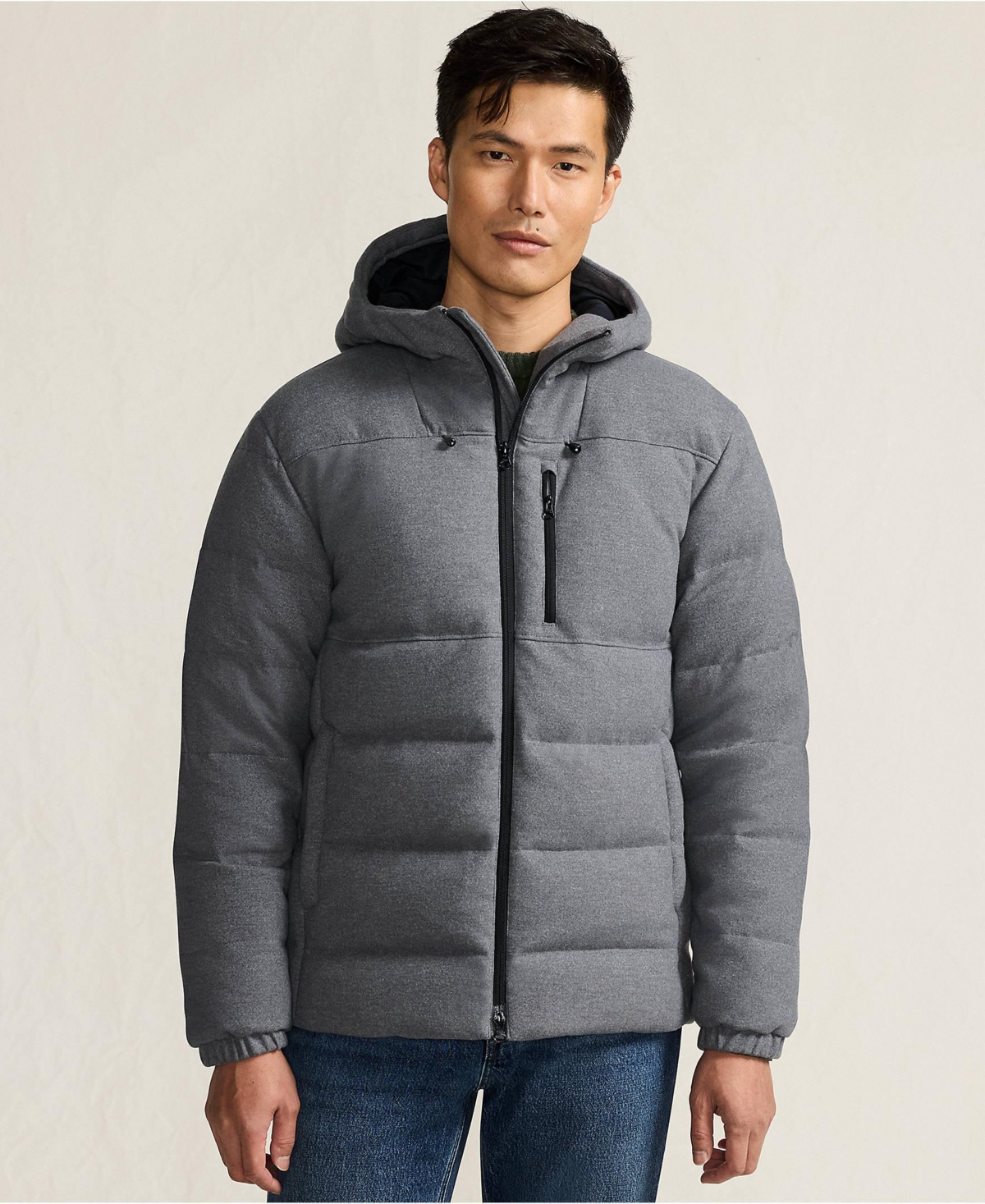 Lands' End Men's Brushed Heritage Max 600 Down Puffer Hooded Jacket