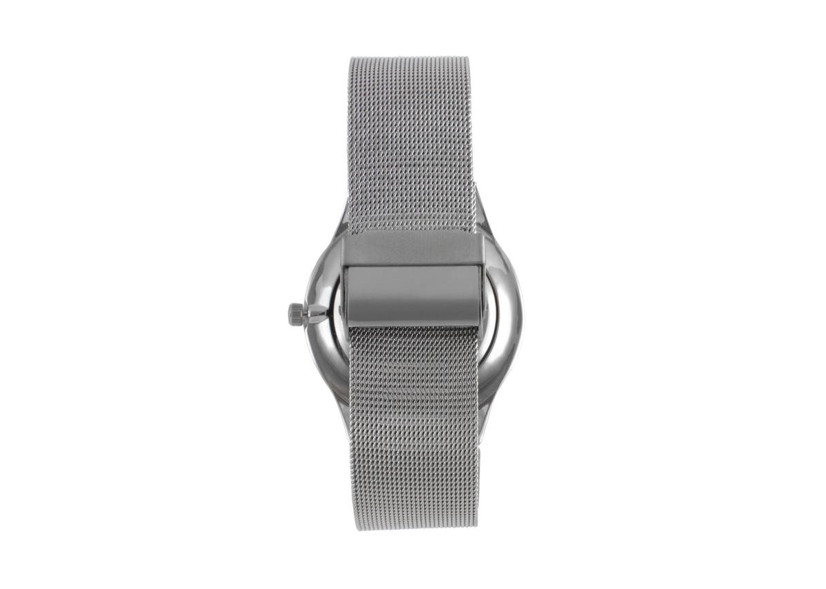 Peugeot Men's 40mm Grey Dial Slim Case Stainless Steel Mesh Watch