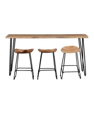 Nature's Edge Solid Acacia Four Piece 72" Counter Height Dining Set