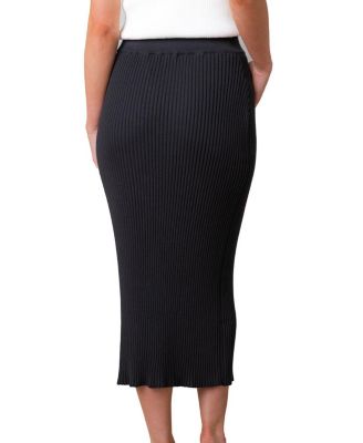 Women's Organic Rib Knit Sweater Midi Skirt