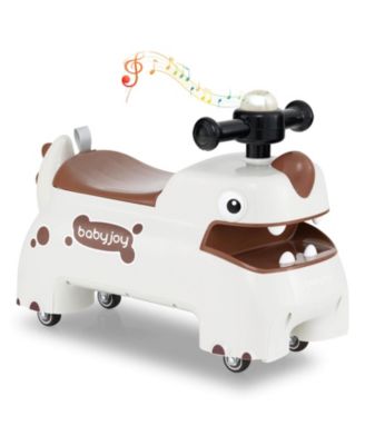 Ride on Toy Baby Dinosaur Sliding Car with 4 Universal Casters Under-Seat Storage