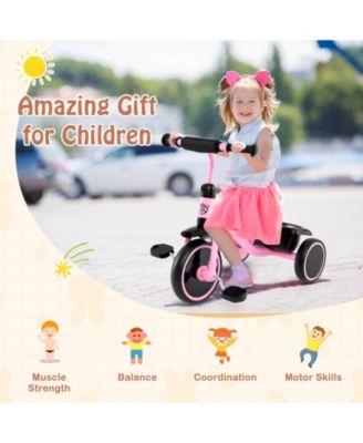 Kids Tricycle Toddler Trike with Adjustable Seat & Storage Basket 3 Wheel Bike