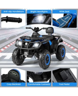 24V 2-Seater 4-Wheeler Quad Electric Vehicle w/ 4 Motors Soft Start LED Lights