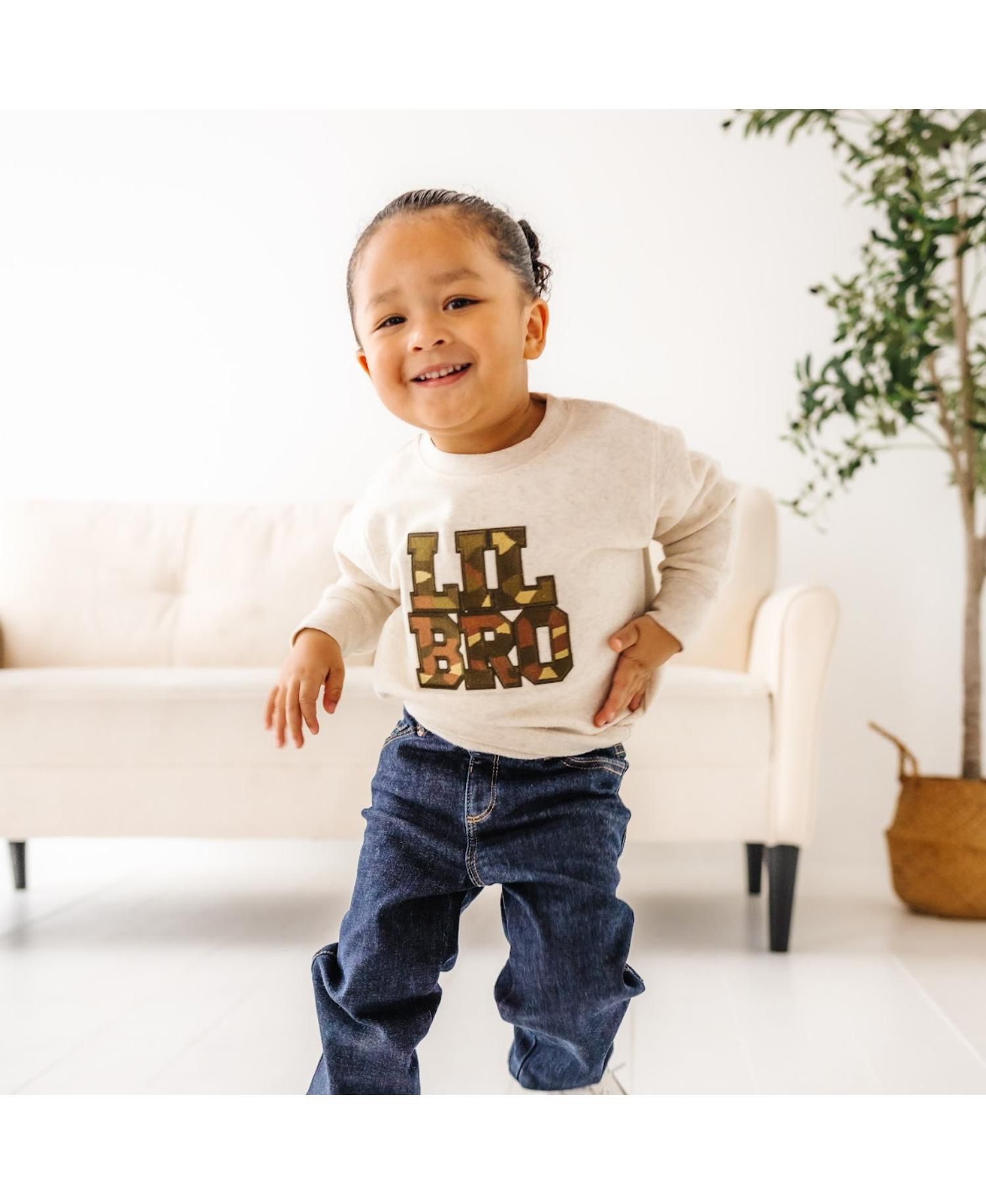 Baby Boys Lil Bro Camo Patch Sweatshirt