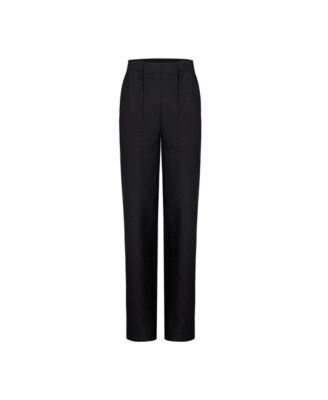 Men's Jet Black Cotton-Rayon Blend Suit Pants