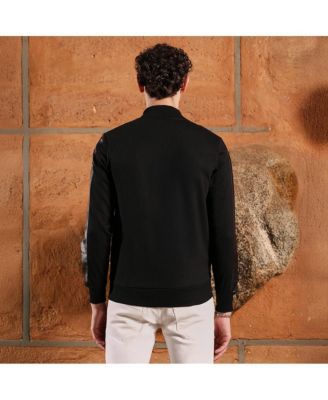 Men's Onyx Black Self-Block Bomber Jacket