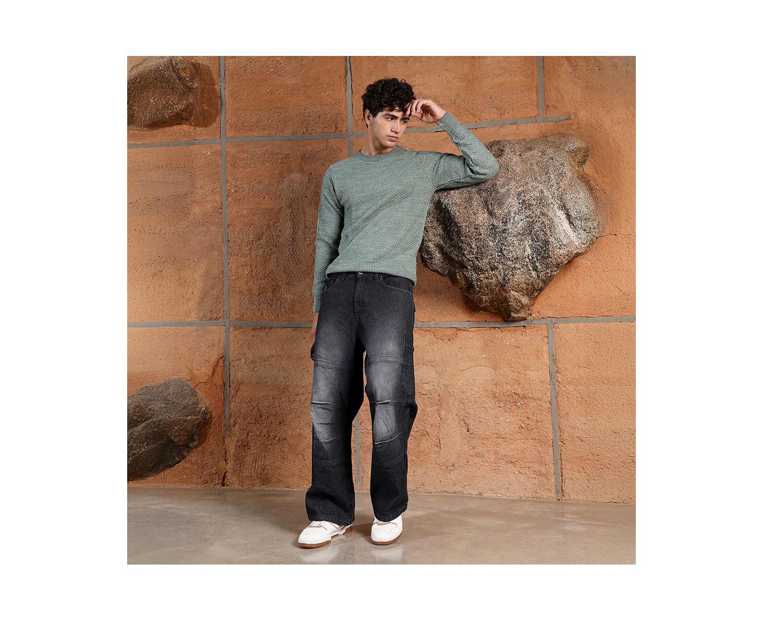 Men's Geo-Jacquard Knit Pullover Sweater