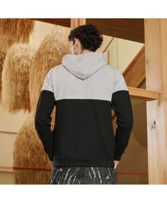 Men's Coin Grey & Onyx Black Block Pullover Hoodie