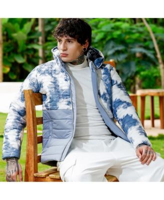 Men's Coin Grey Dye-Block Quilt Puffer Jacket
