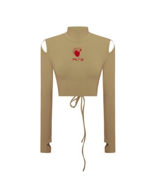 Women's Cotton Long Sleeve Crop Top