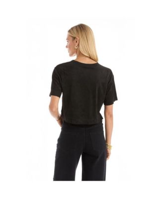 Women's Naya Suede T-Shirt - Cafe