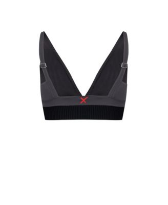 Women's Polyamide-Blend Cropped V-Neck Active Top