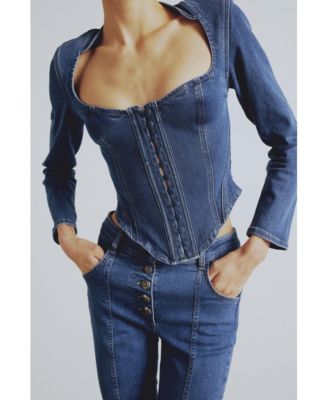 Women's Denim Corset Top