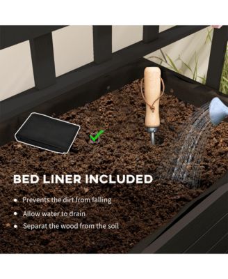 Outdoor Planter with Trellis and Wheels Wooden Raised Planter Box