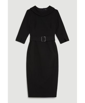 Women's Roll Neck Pencil Midi Dress