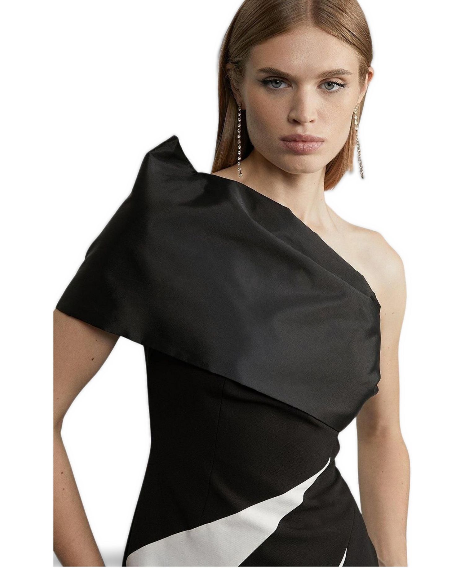 Women's One Shoulder Panel Midi Dress