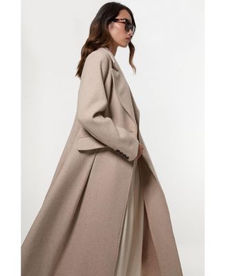 Women's Wool Tailored Flared Skirt Midi Coat