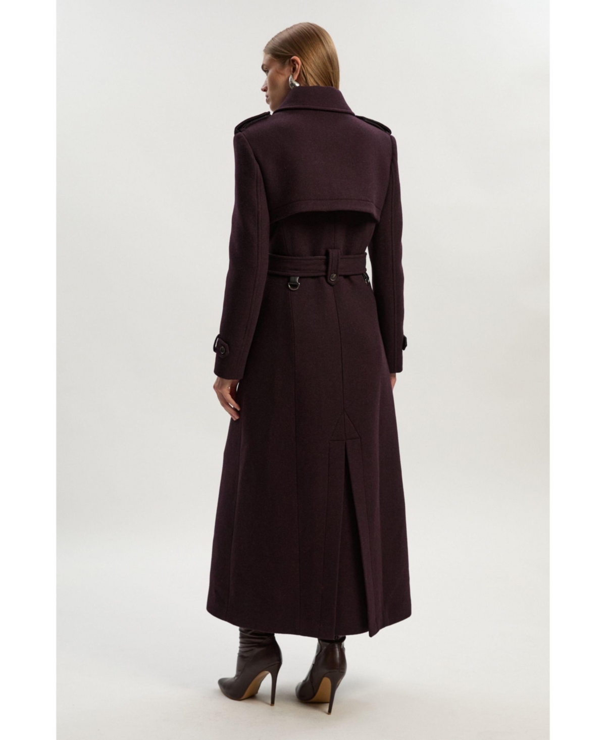 Karen Millen Women's Wool Trench Maxi Coat