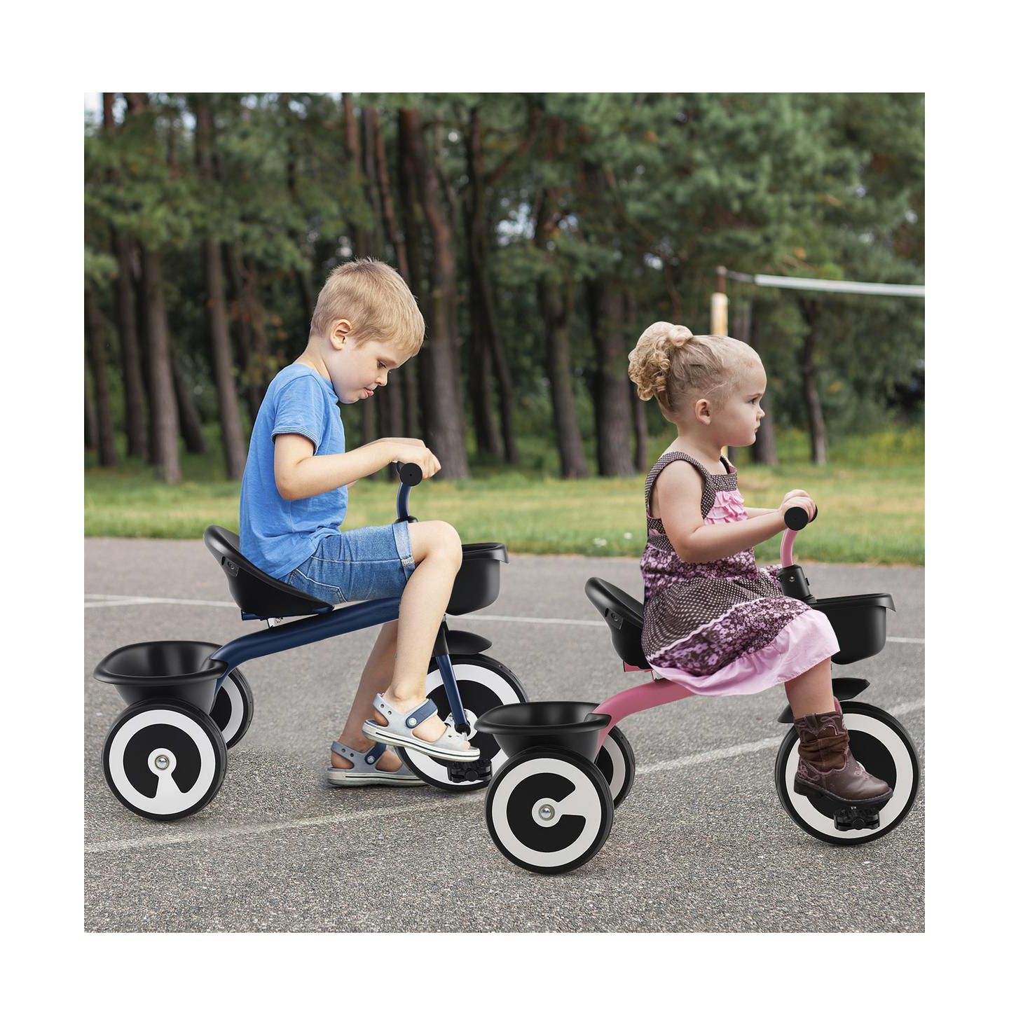 Детская игрушка SUGIFT Adjustable-Seat Tricycle with Storage Baskets, Ages 1.5-5, цвет: Синий — фото 8
