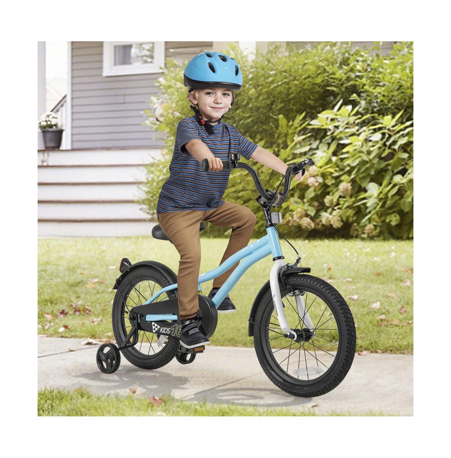 Детская игрушка SUGIFT 16-Inch Adjustable Kids Bike with Training Wheels, 4–7 лет, цвет: Синий — фото 6